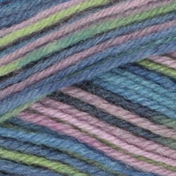 Stripy Tynt Strømpegarn - Blå/Lime striper