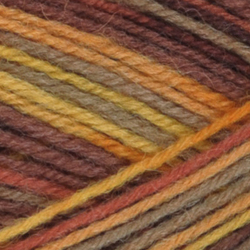 Stripy Tynt Strømpegarn - Gul/Brun striper