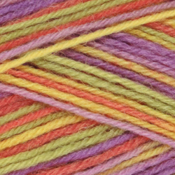 Stripy Tynt Strømpegarn - Lime/Syrin striper