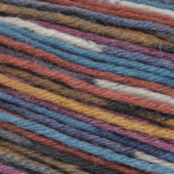 Stripy Strømpegarn - Blå/Safran mønster