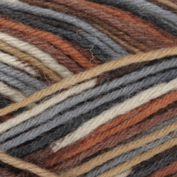 Stripy Strømpegarn - Rust/Grå mønster
